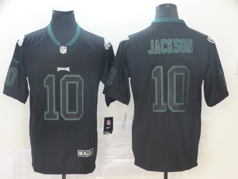 Men Philadelphia Eagles #10 Jackson Nike Lights Out Black Color Rush Limited NFL Jersey